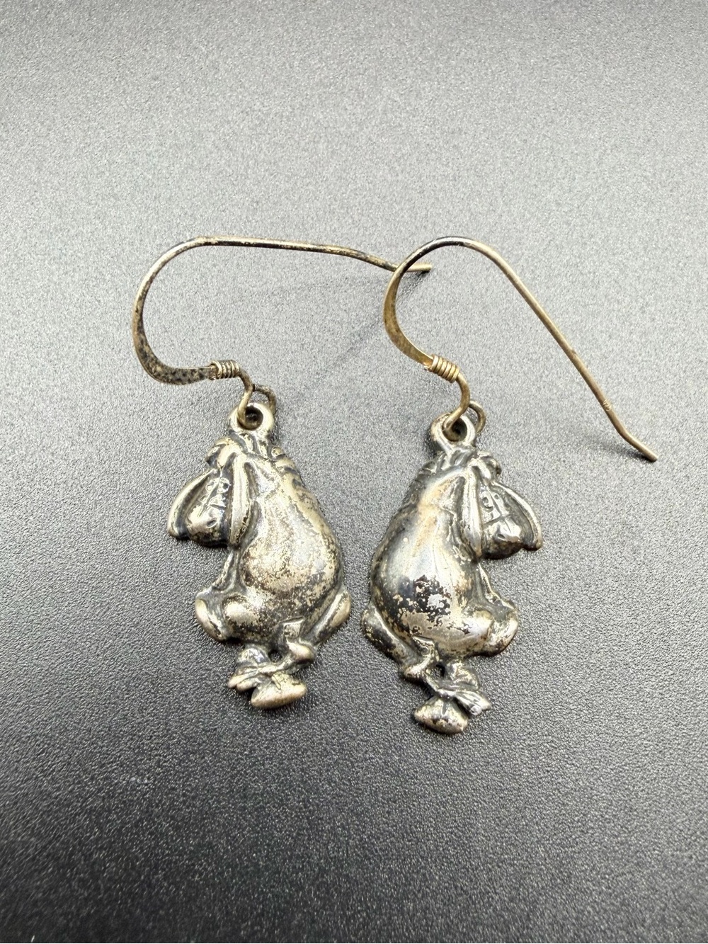 Eeyore Sterling Silver Dangle Earrings Character Disney Winnie The Pooh VTG